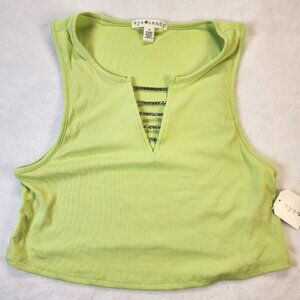 Eye Candy Crop Top Womens 1X Lime Green Rhinestone NWT